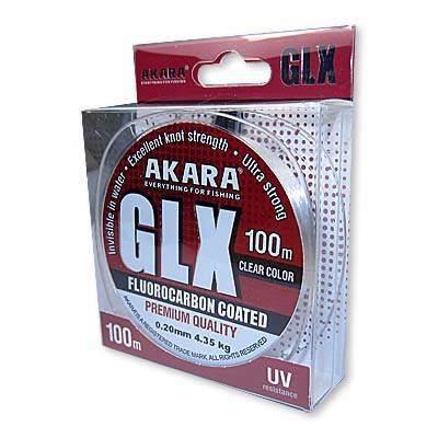 Леска Akara GLX Fluo Coated Clear 100м 0.30мм 9.2кг