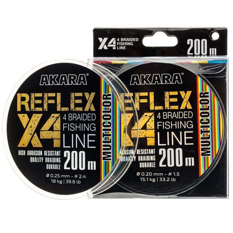 Плетёнка Akara Reflex x4 Multicolor 200м 0.25мм 18кг