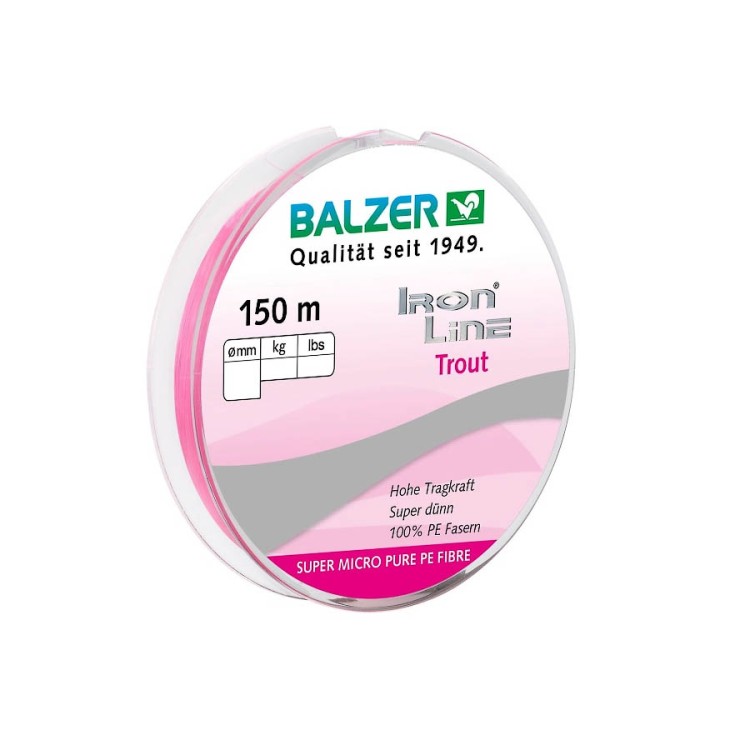 Плетёнка Balzer Iron Line Trout PE 3x 150м 0.06мм 4.1кг Pink