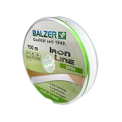 Плетёнка Balzer Iron Line PE 4x 150м 0.22мм 14.2кг Fluo Green