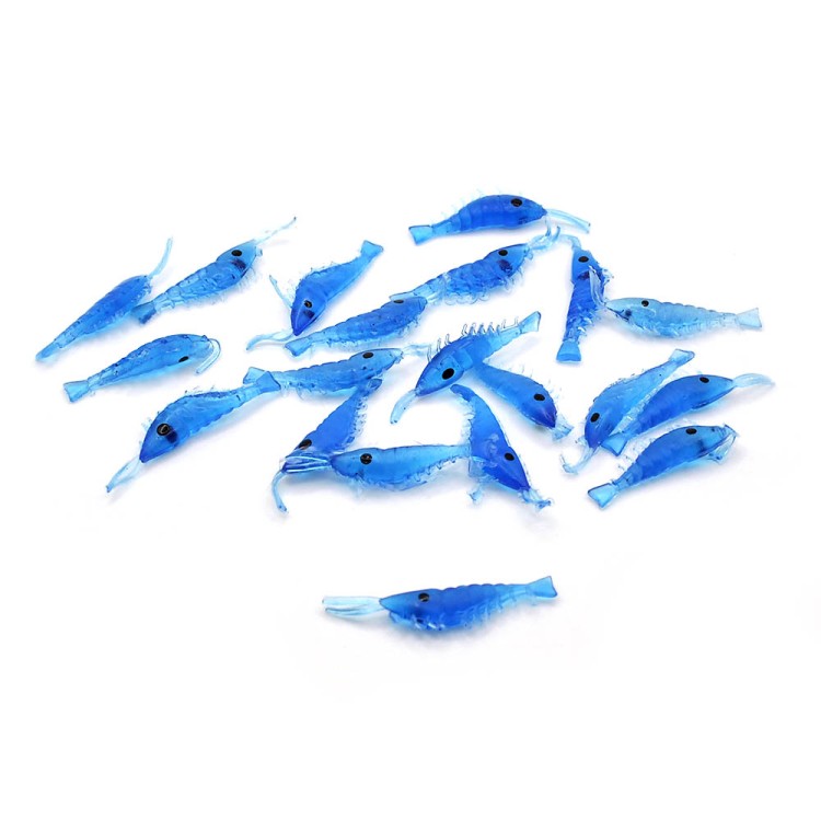Приманка силиконовая Микро креветка 3,5см (20шт) синий