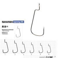Крючки Kujira Spinning 595BN №2 (5шт) офсетный с увеличенным ушком