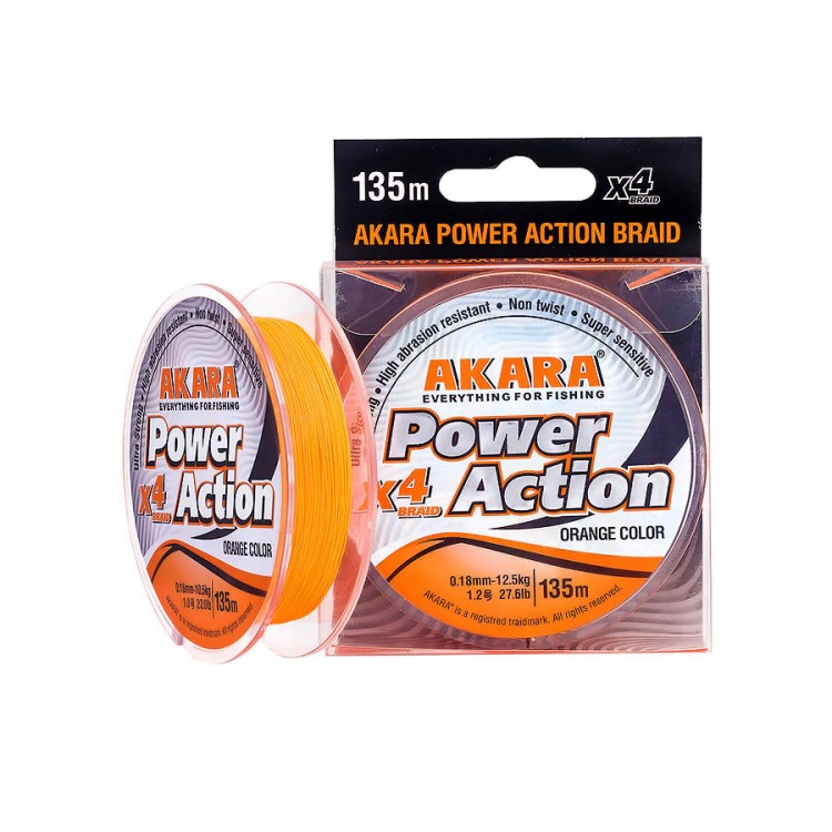 Плетёнка Akara Power Action Orange 135м 0.18мм 12.5кг